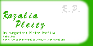 rozalia pleitz business card
